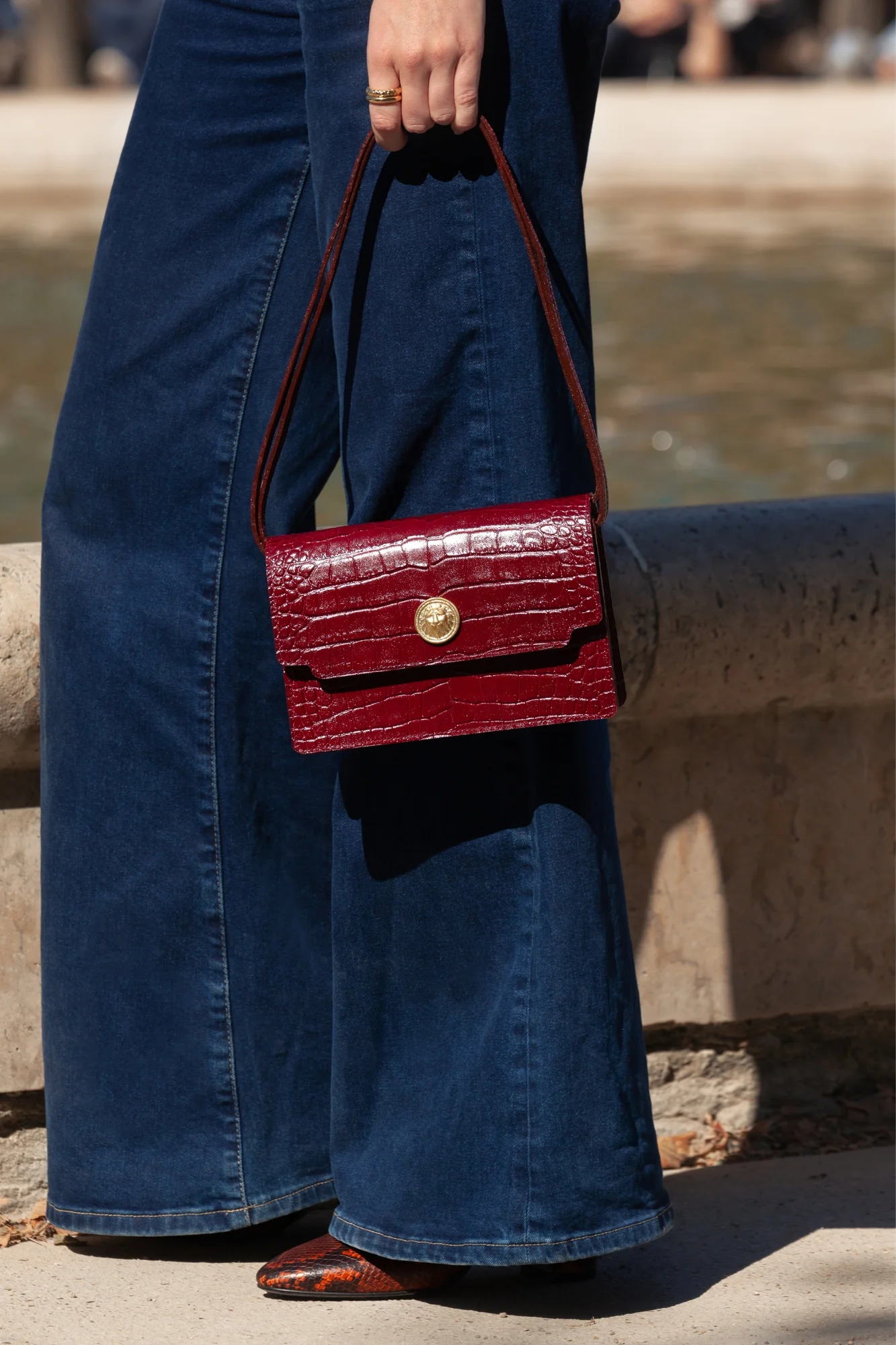 SAC LÉO CROCO BORDEAUX - Image 3