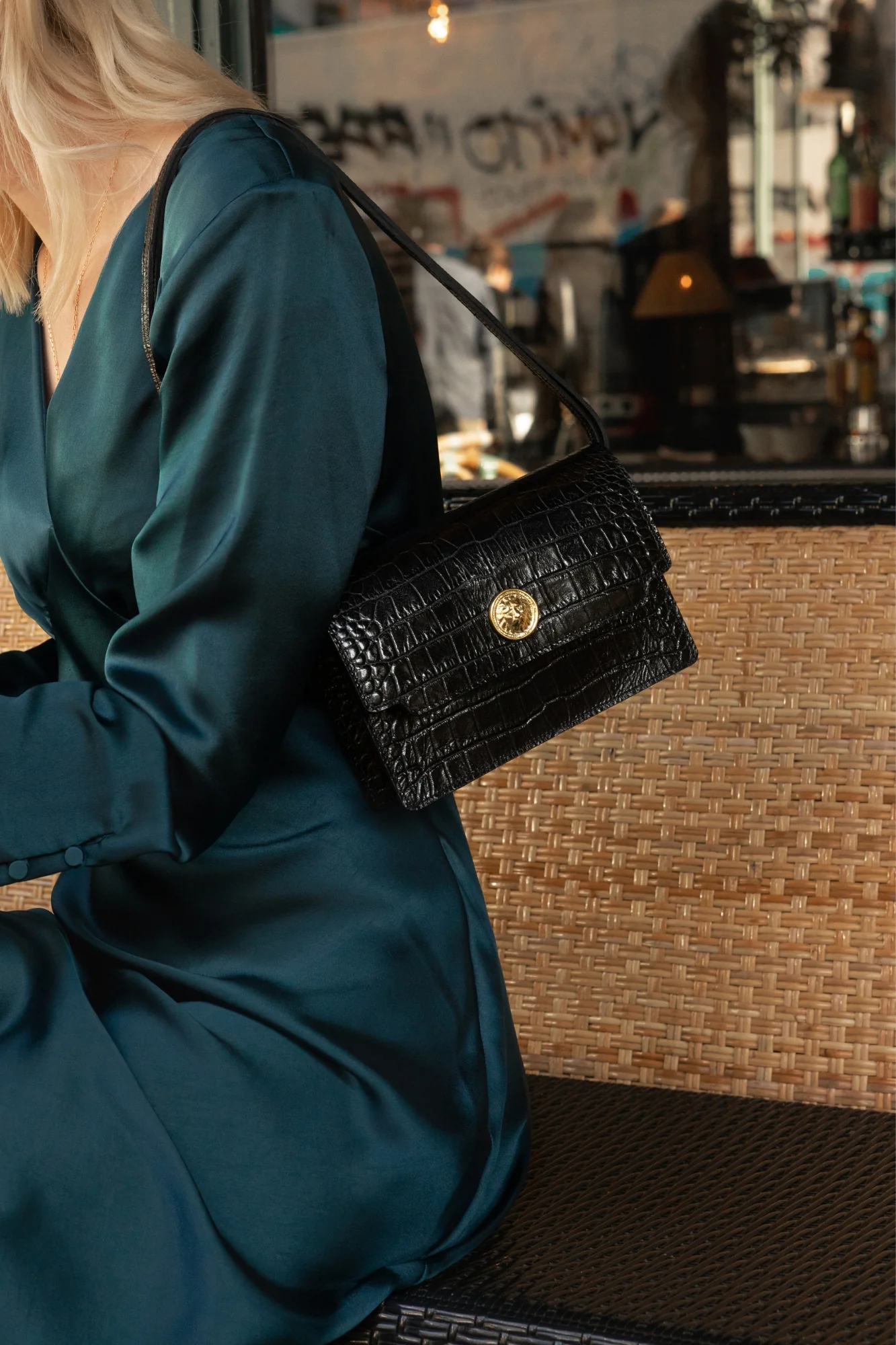 SAC LÉO CROCO NOIR - Image 4