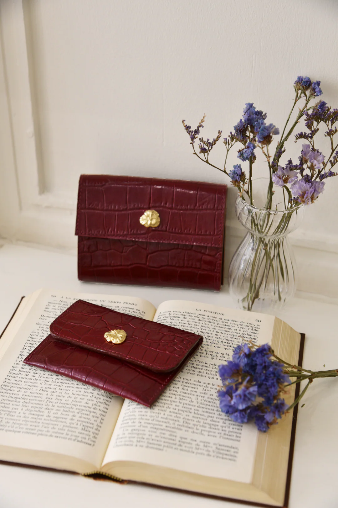 PORTEFEUILLE ADÈLE CROCO BORDEAUX - Image 3