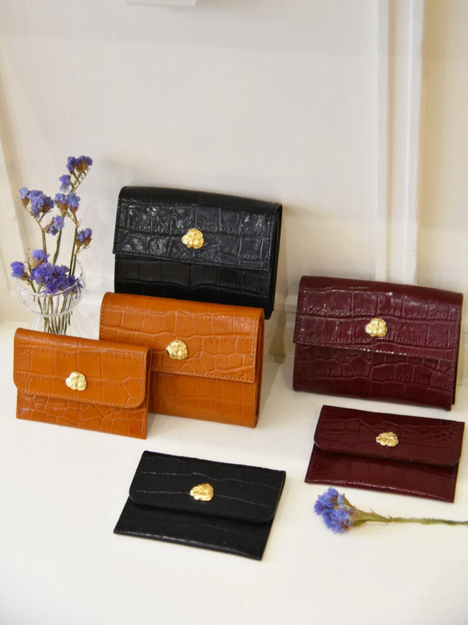 PORTEFEUILLE ADÈLE CROCO BORDEAUX - Image 5