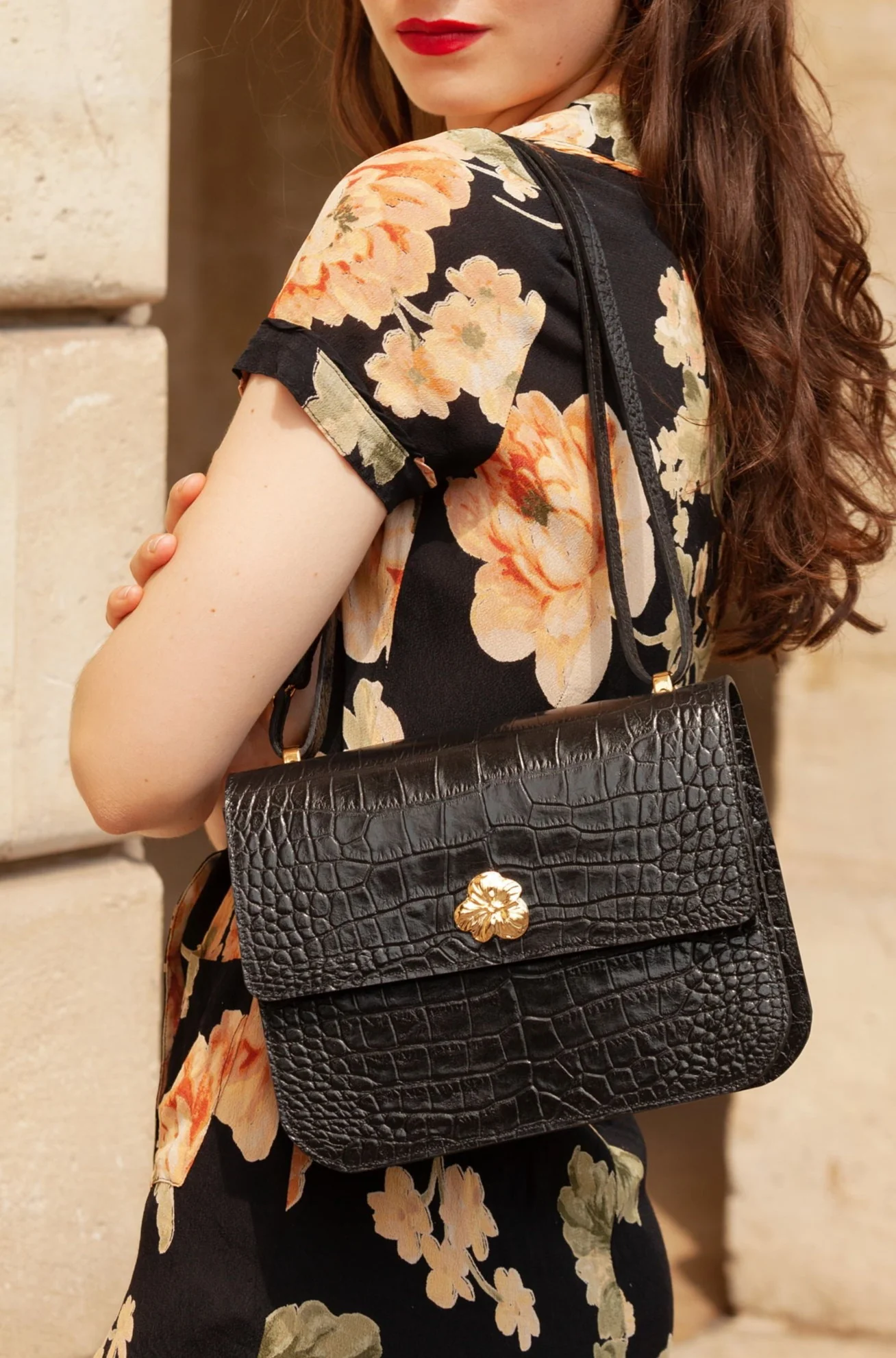 SAC ADÈLE CROCO NOIR - Image 3