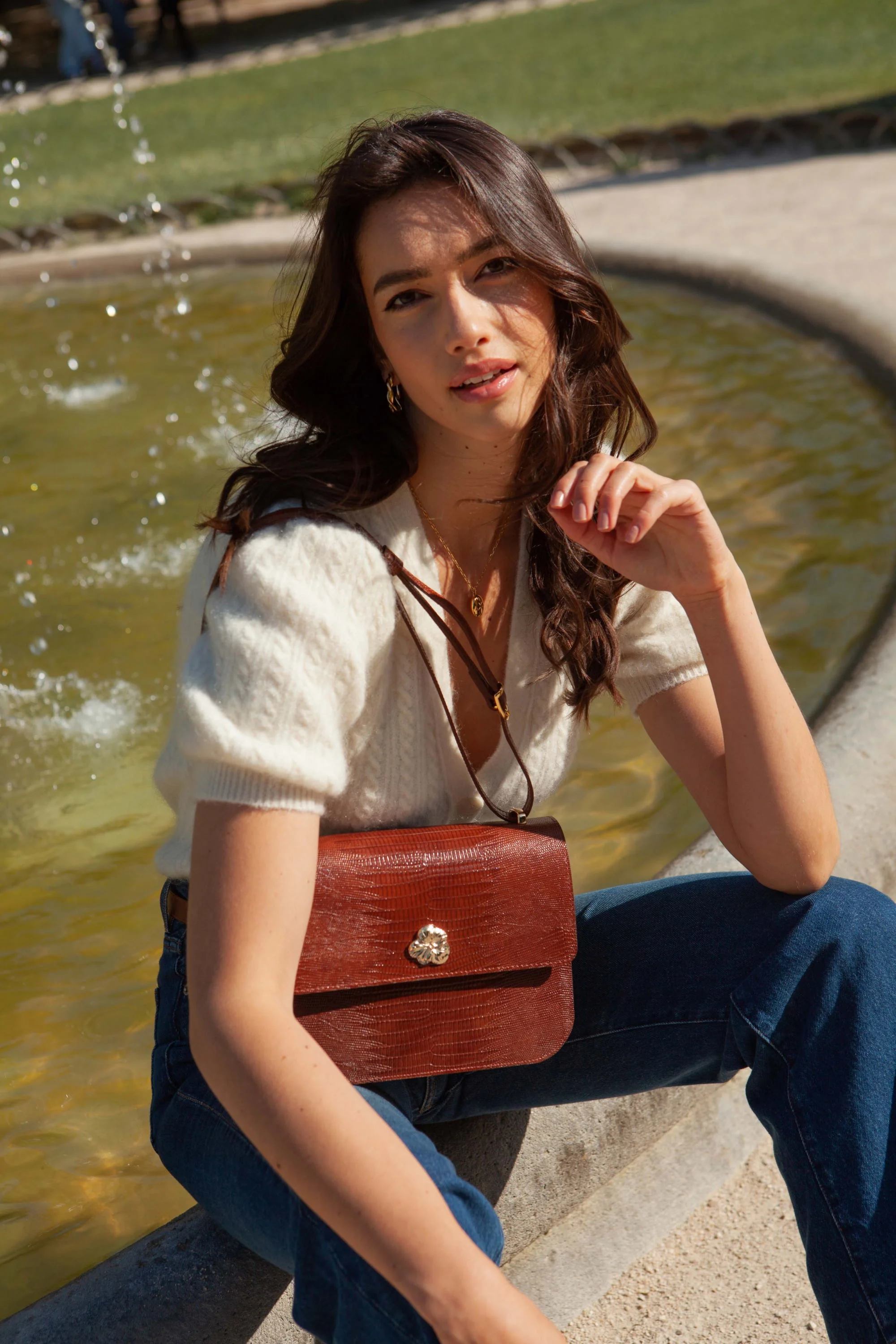 SAC ADÈLE LÉZARD CAMEL - Image 3