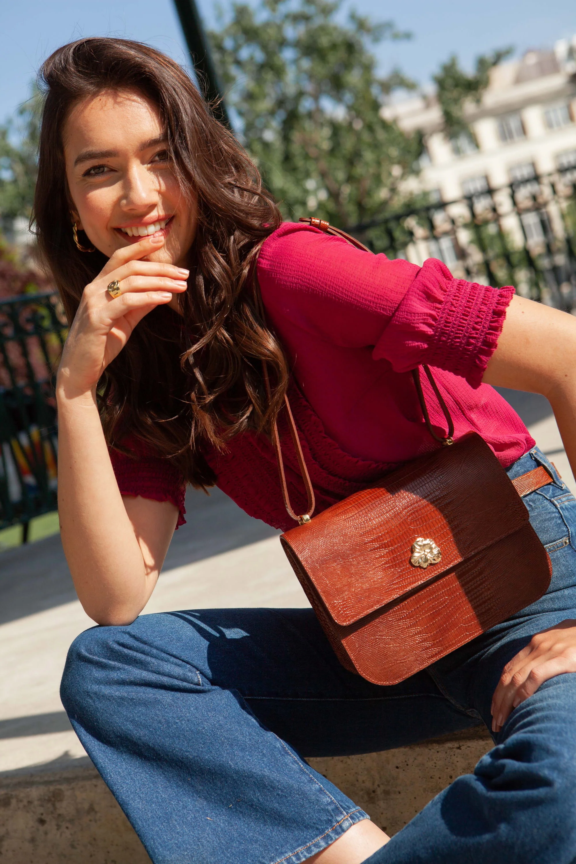 SAC ADÈLE LÉZARD CAMEL - Image 4