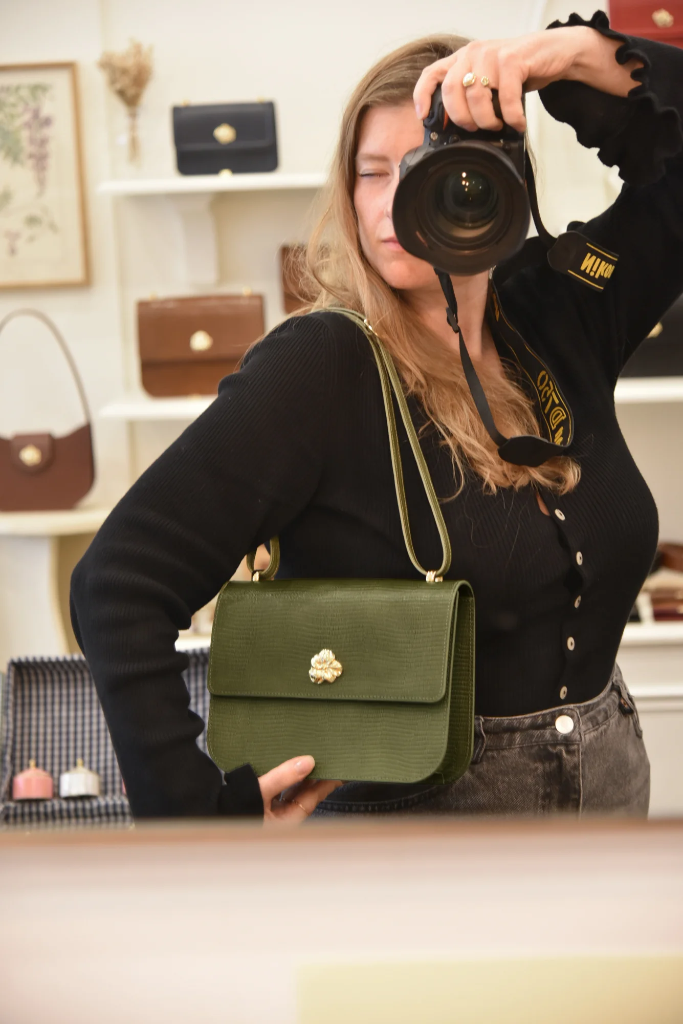 SAC ADÈLE LÉZARD OLIVE - Image 5