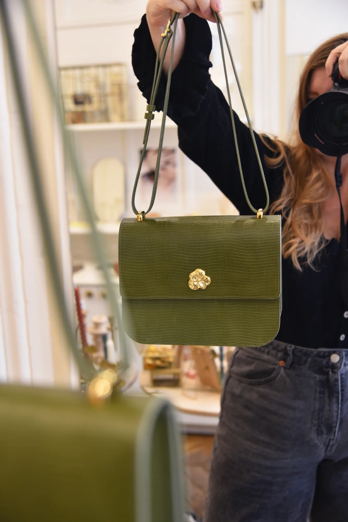 SAC ADÈLE LÉZARD OLIVE - Image 6