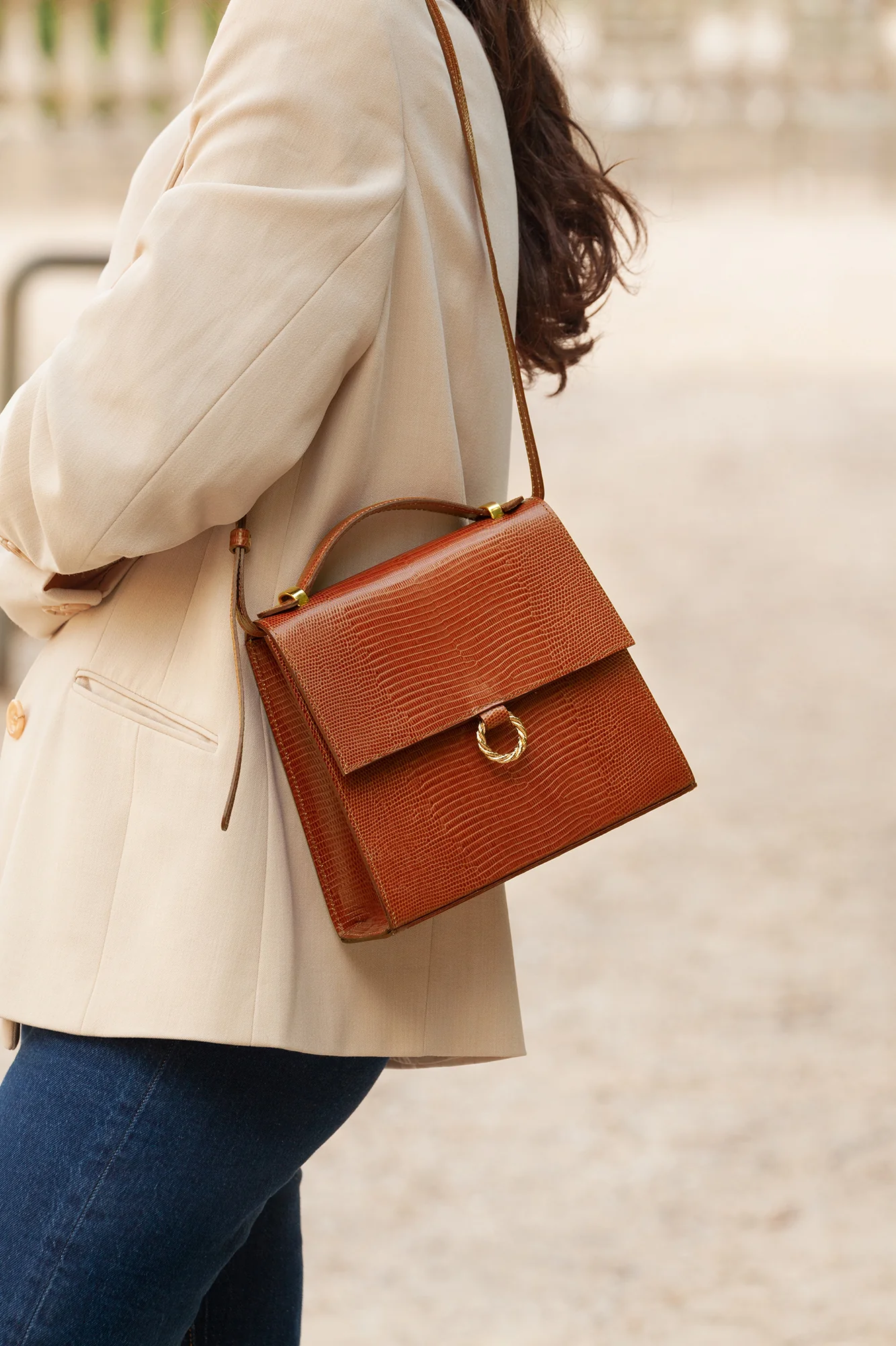 SAC JOSÉPHINE LÉZARD CAMEL - Image 3