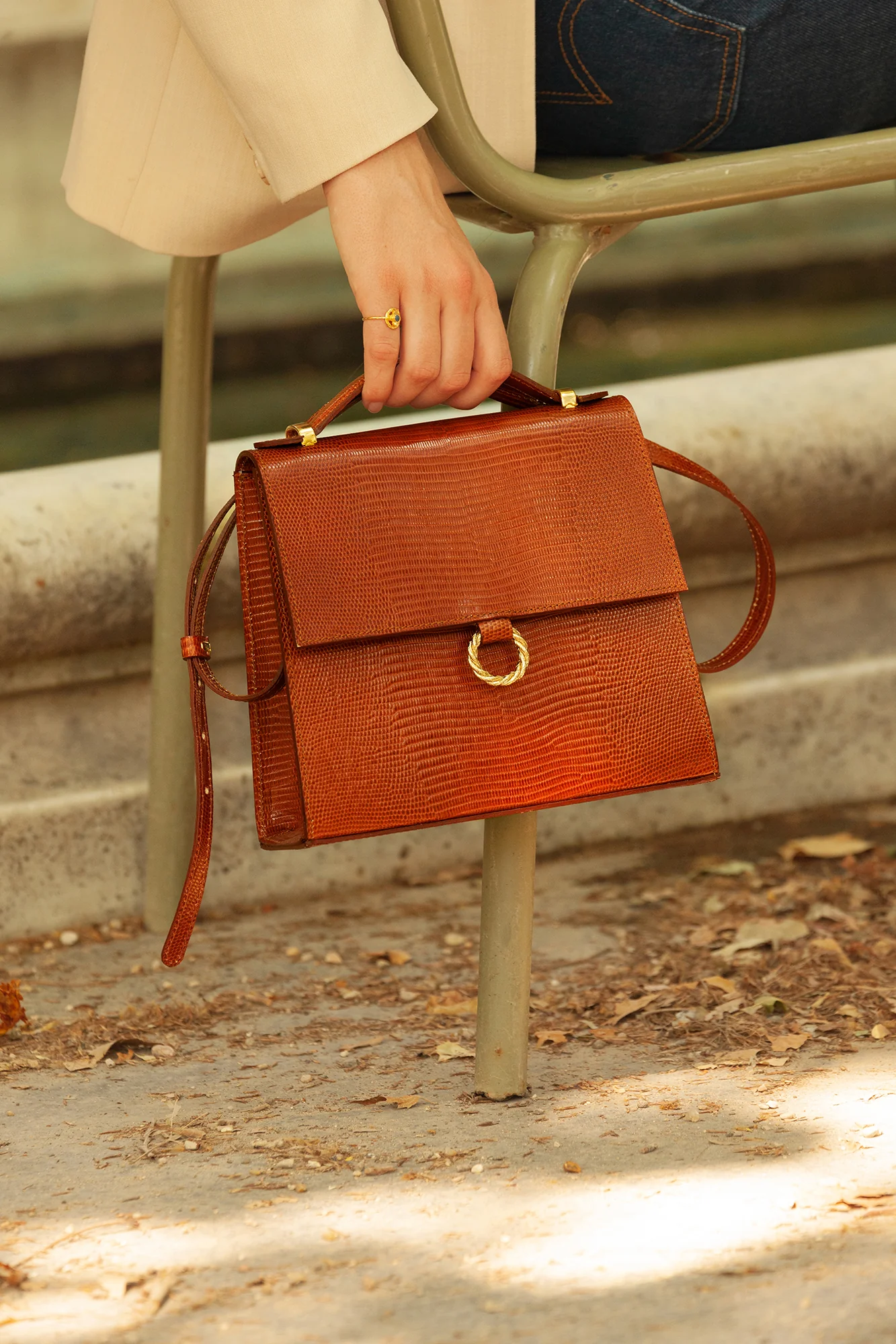 SAC JOSÉPHINE LÉZARD CAMEL - Image 6