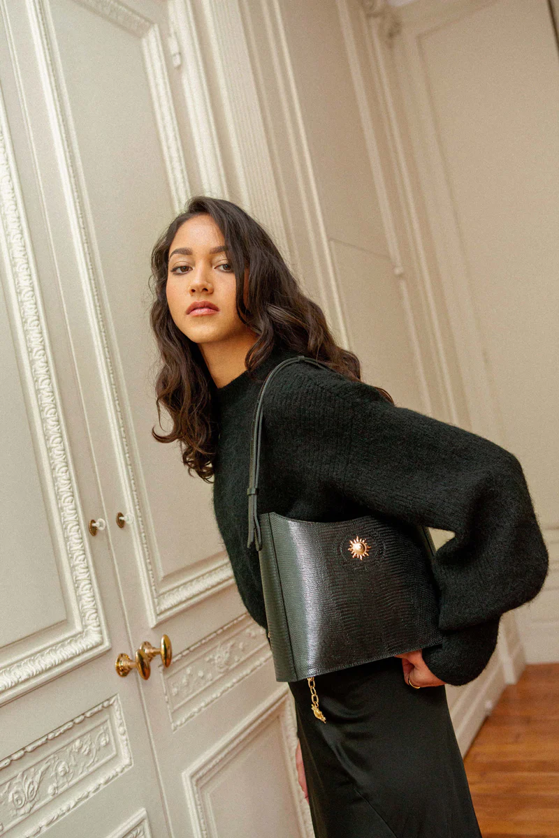 SAC LÉNA LÉZARD NOIR - Image 5
